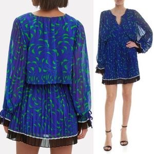 Self-Portrait Crescent Chiffon Printed Cape Dress